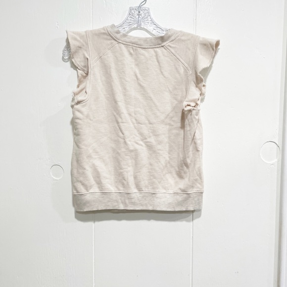 NWT Anthropologie T.La Ivory Ruffled Sweatshirt Tank Top - Picture 6 of 11